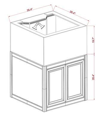INT 112 Lagoon Aquarium w APS Stand - Black (Made to Order)