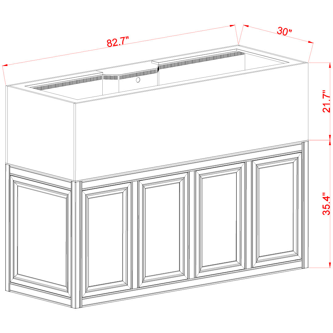 INT 240 Gallon Aquarium w/ APS Stand - White (Made to Order)