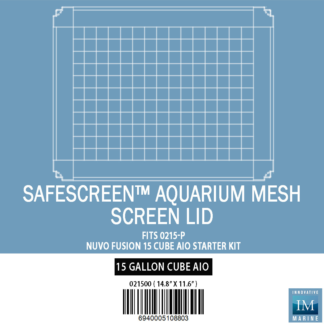 SafeScreen™ Preassembled Aquarium Mesh Screen Lid - For Nuvo Fusion 15 Cube
