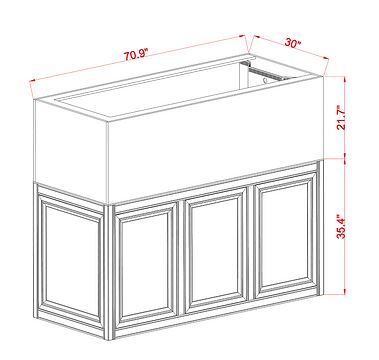 INT 200 Peninsula Aquarium w/ APS Stand - White (Made to Order)