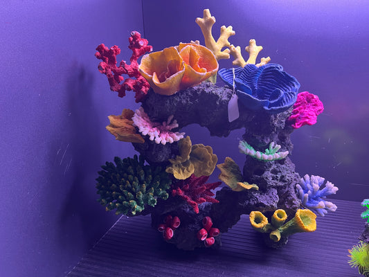 decoration - large arch with yellow and blue top coral