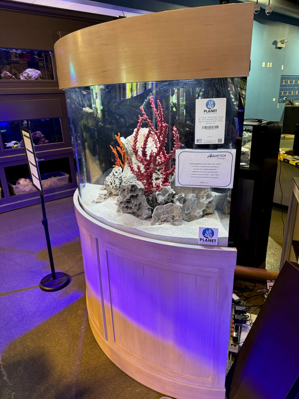 110 Gallon Corner Radius Aquarium Kit - STORE DISPLAY