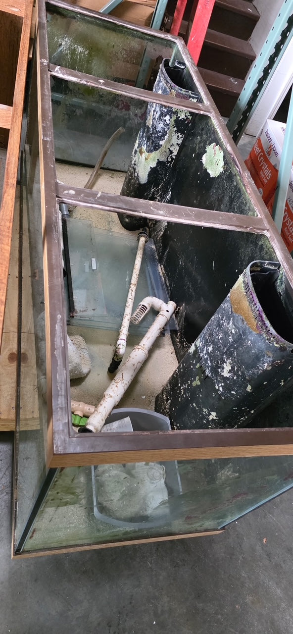 USED 210 Gallon Aquarium with Oak Stand and Canopy
