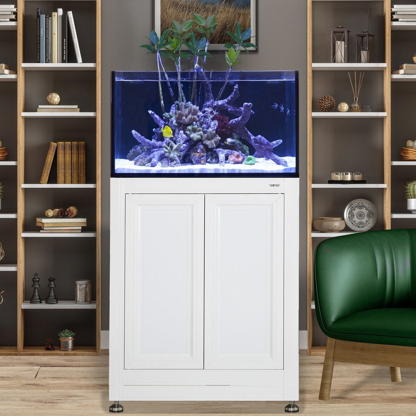 INT 50 Gallon Lagoon Aquarium Complete Reef System – White