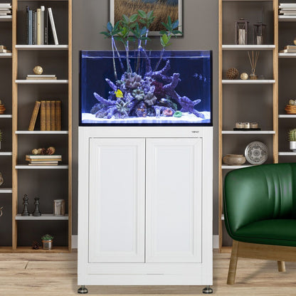INT 50 Gallon Lagoon Aquarium Complete Reef System – White