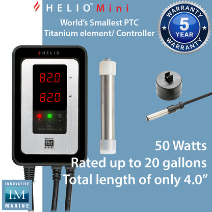 Helio Mini 50 Watt PTC Smart Aquarium Heater [Up to 20 gallons]