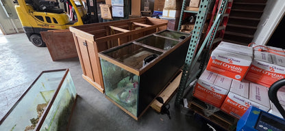 USED 210 Gallon Aquarium with Oak Stand and Canopy