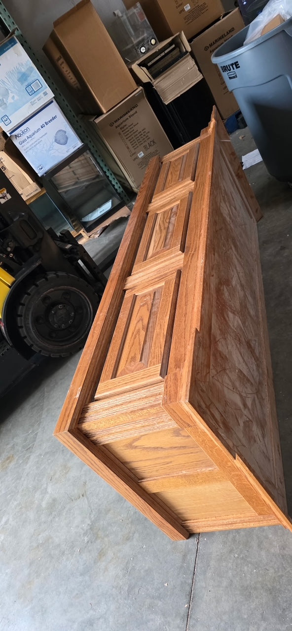 USED 210 Gallon Aquarium with Oak Stand and Canopy