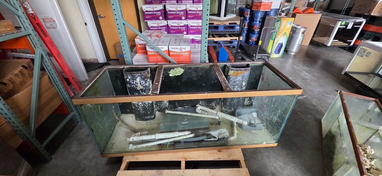 USED 210 Gallon Aquarium with Oak Stand and Canopy